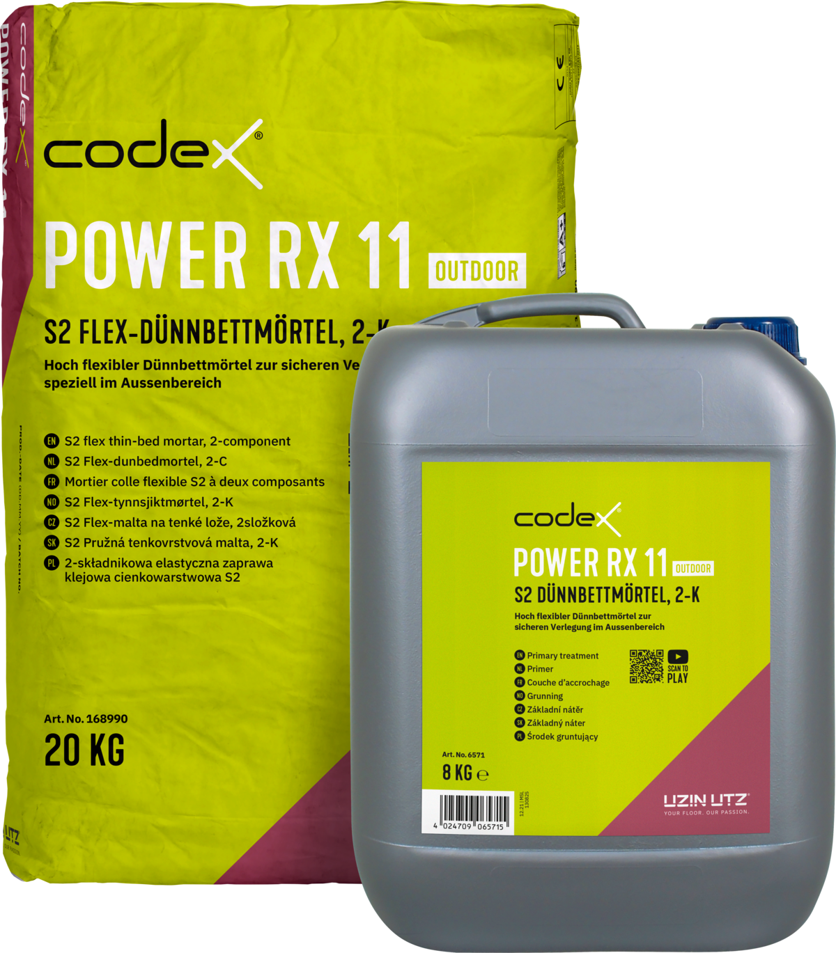 2K Fliesenkleber Flexkleber "Codex Power RX 11 Outdoor" für Außen & Nassräume 28 kg