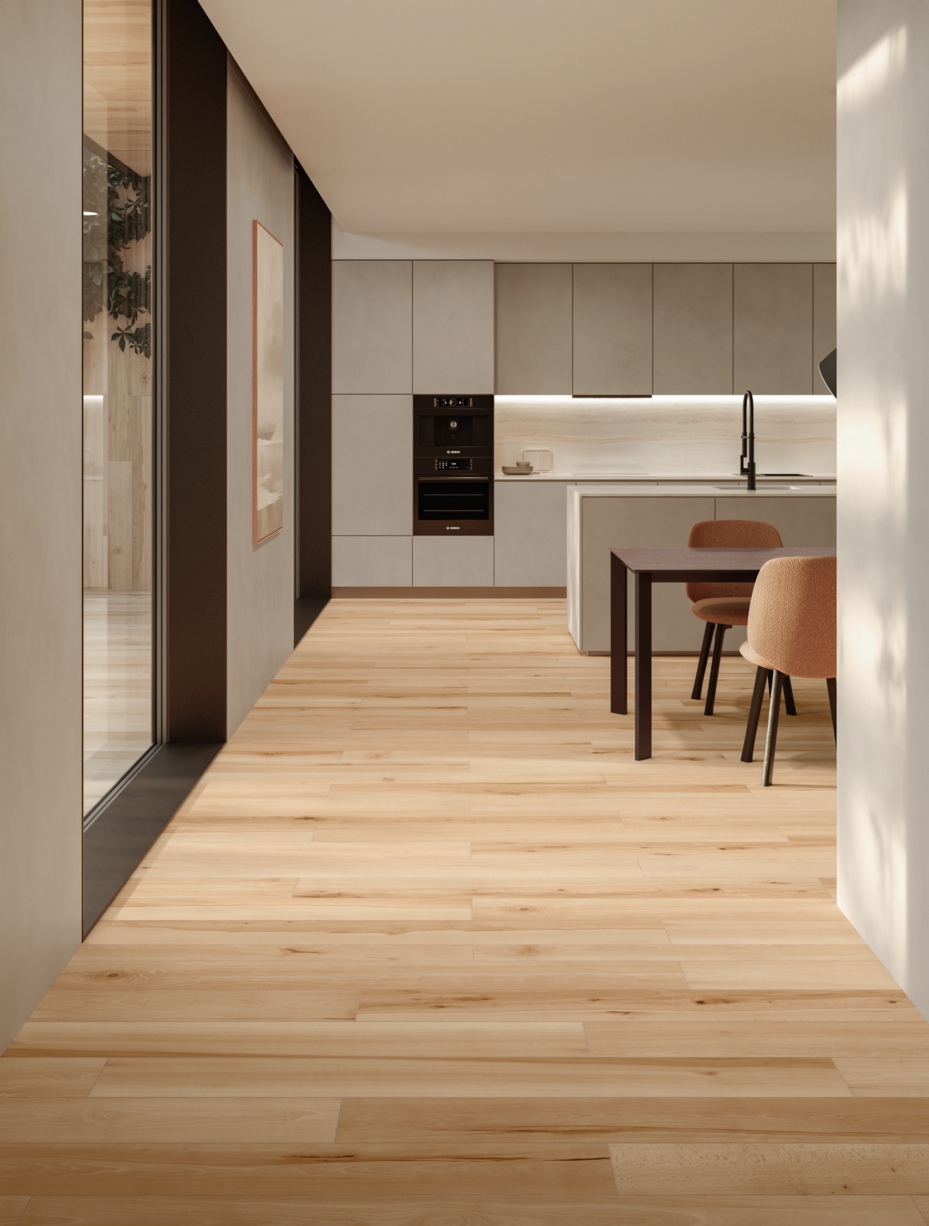 Bodenfliesen Buche-Holzoptik hell 20x120 cm helle Buchenoptik hellbraun