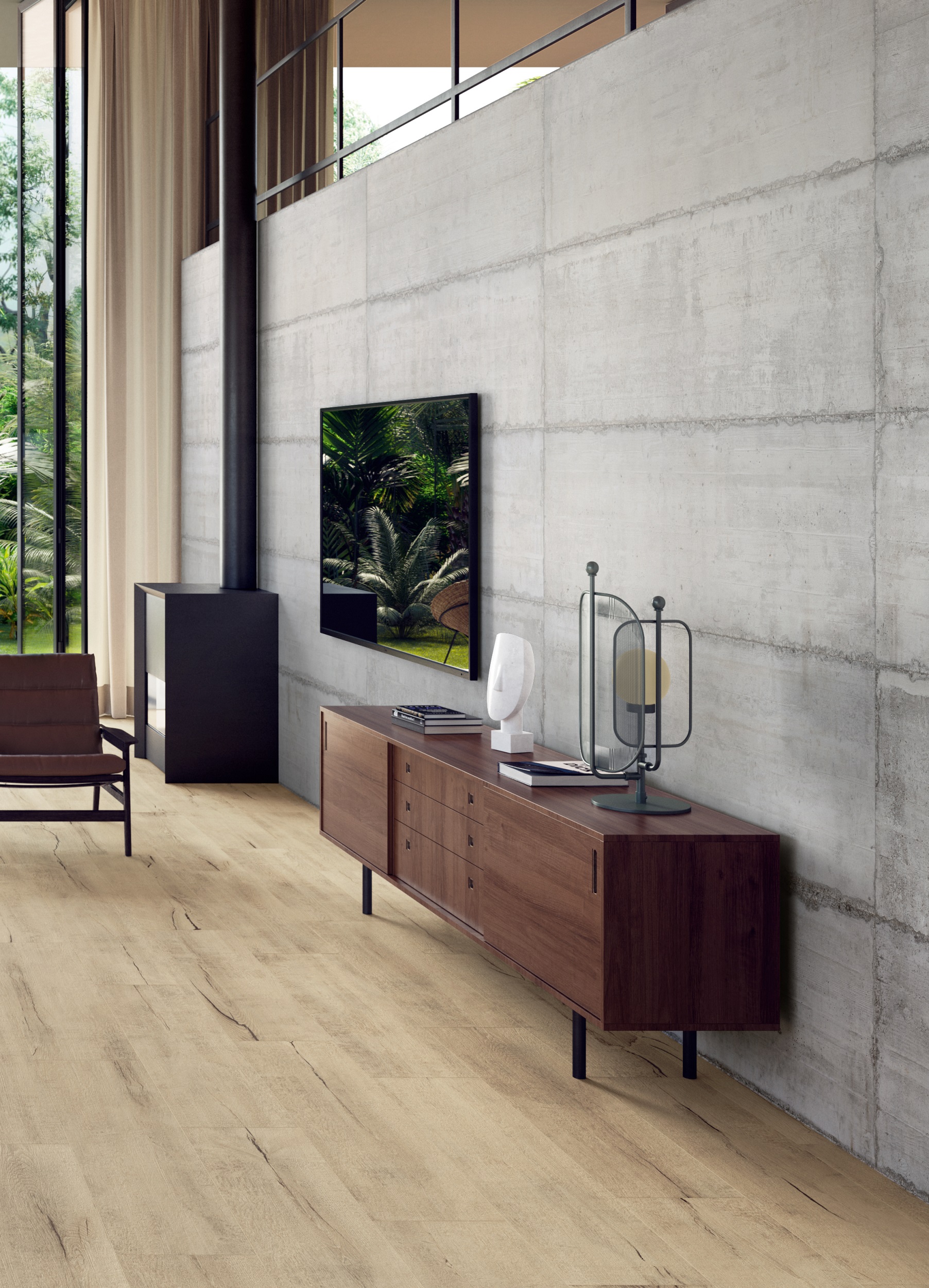 Fliese Sichtbeton Betonoptik Großformat grau zementgrau Form Cement Sant Agostino