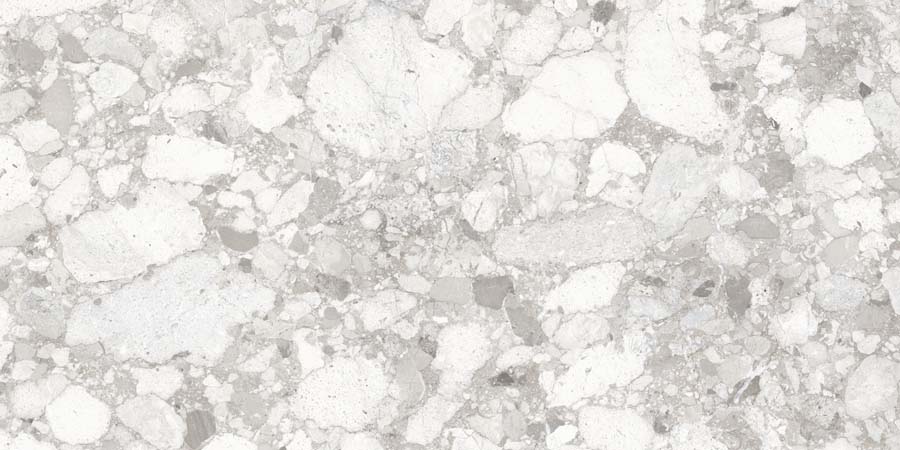 Terrassenplatte Terrazzo-Steinoptik hellgrau 60x120 cm "Venistone Pearl" rektifiziert 2 cm