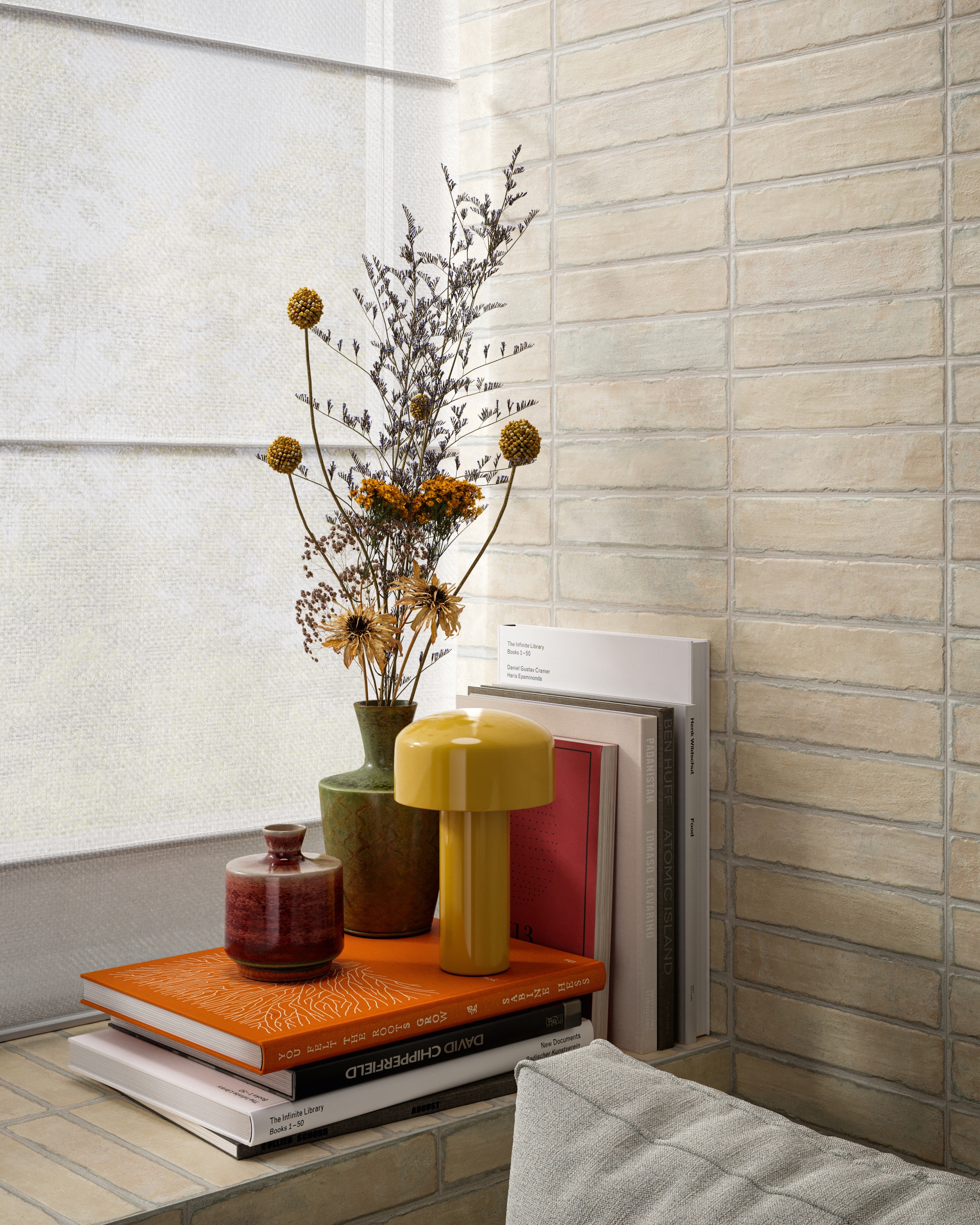 Wandfliesen Klinker Riemchen Ziegeloptik Bit Cream Sant Agostino elfenbein creme Verblender für Wohnzimmer