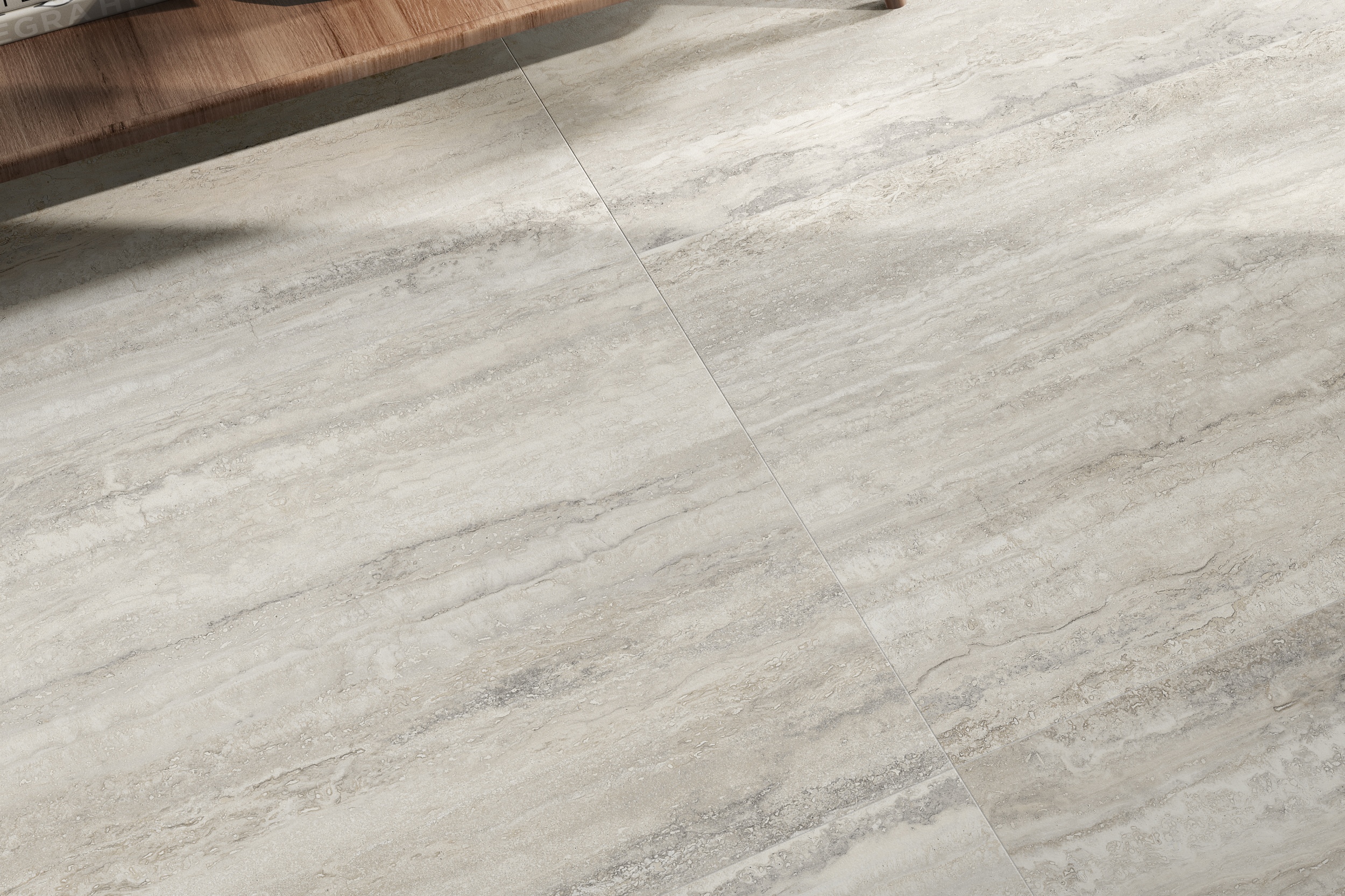 Fliese Travertin-Steinoptik Invictus Ivory creme matt Sant Agostino Ambiente Bodenfliesen