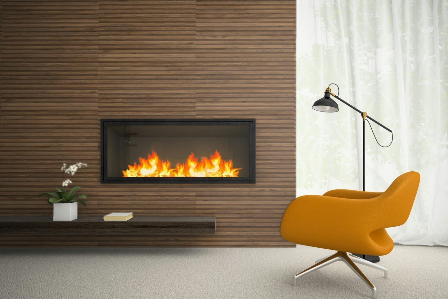 Fliese Wandpaneele Holzoptik Eiche dunkel braun 60x120 cm "Geowood Dekor Stripe Roble" Wandfliese rektifiziert