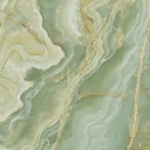 Fliese Achat-Marmoroptik hellgrün "Onice Iride Giada" grün glänzend