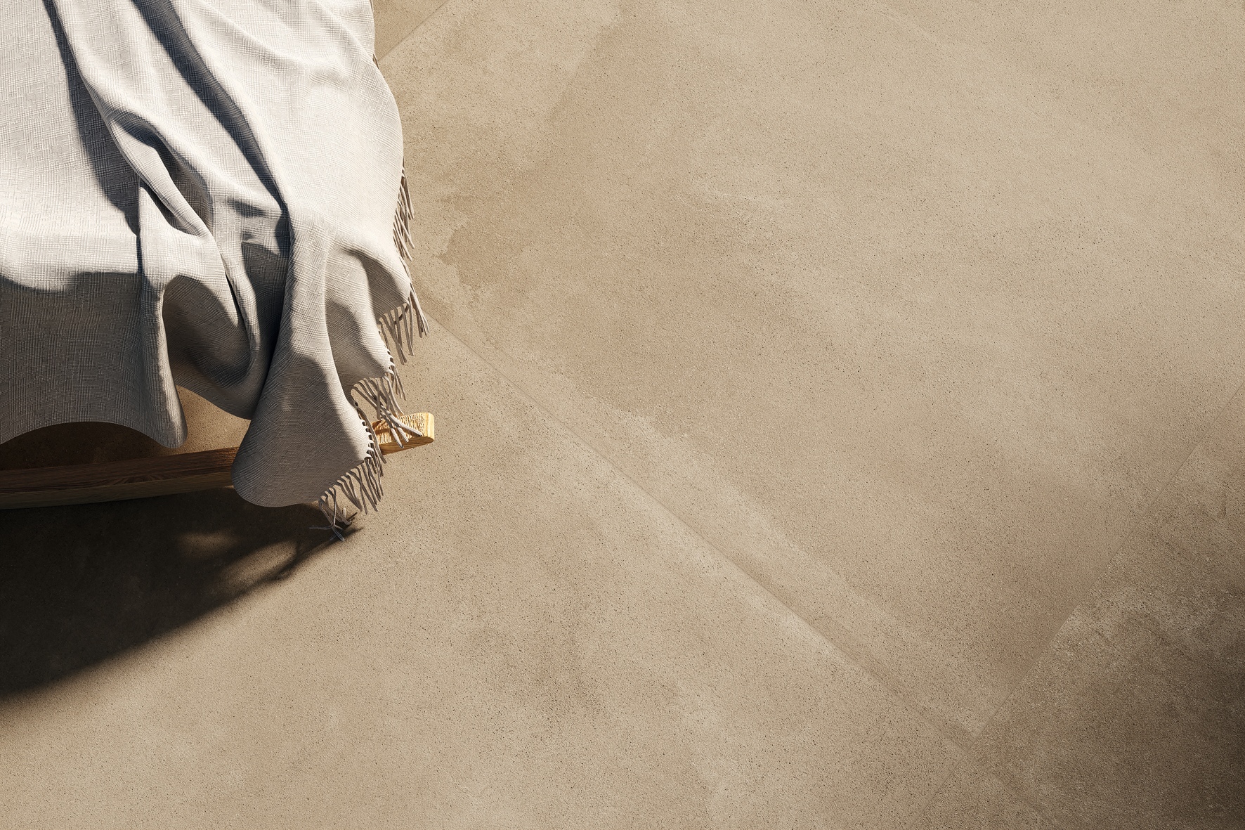 Fliese Betonoptik Imola Azuma Up Hazelnut Bodenfliesen Wandfliesen hellbraun