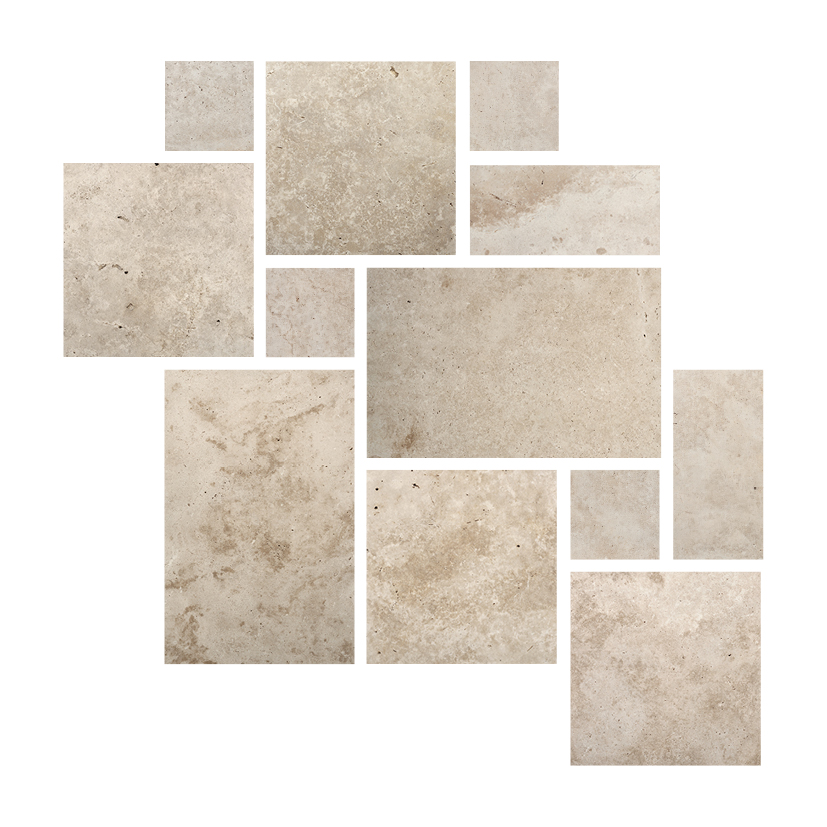 Fliese Römischer Verband Steinoptik Terracotta Multiformat-Modul "In Falda Perlato Di Sicilia"