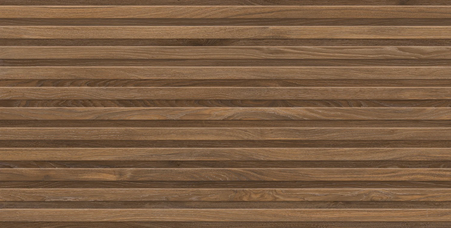 Wandfliese Holzoptik Geowood Streifen-Dekor Eiche dunkelbraun