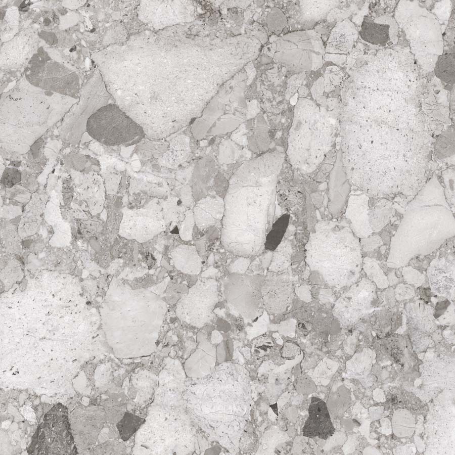 Fliese Terrazzo-Steinoptik grau matt 60x60 cm "Venistone Grey" rektifiziert