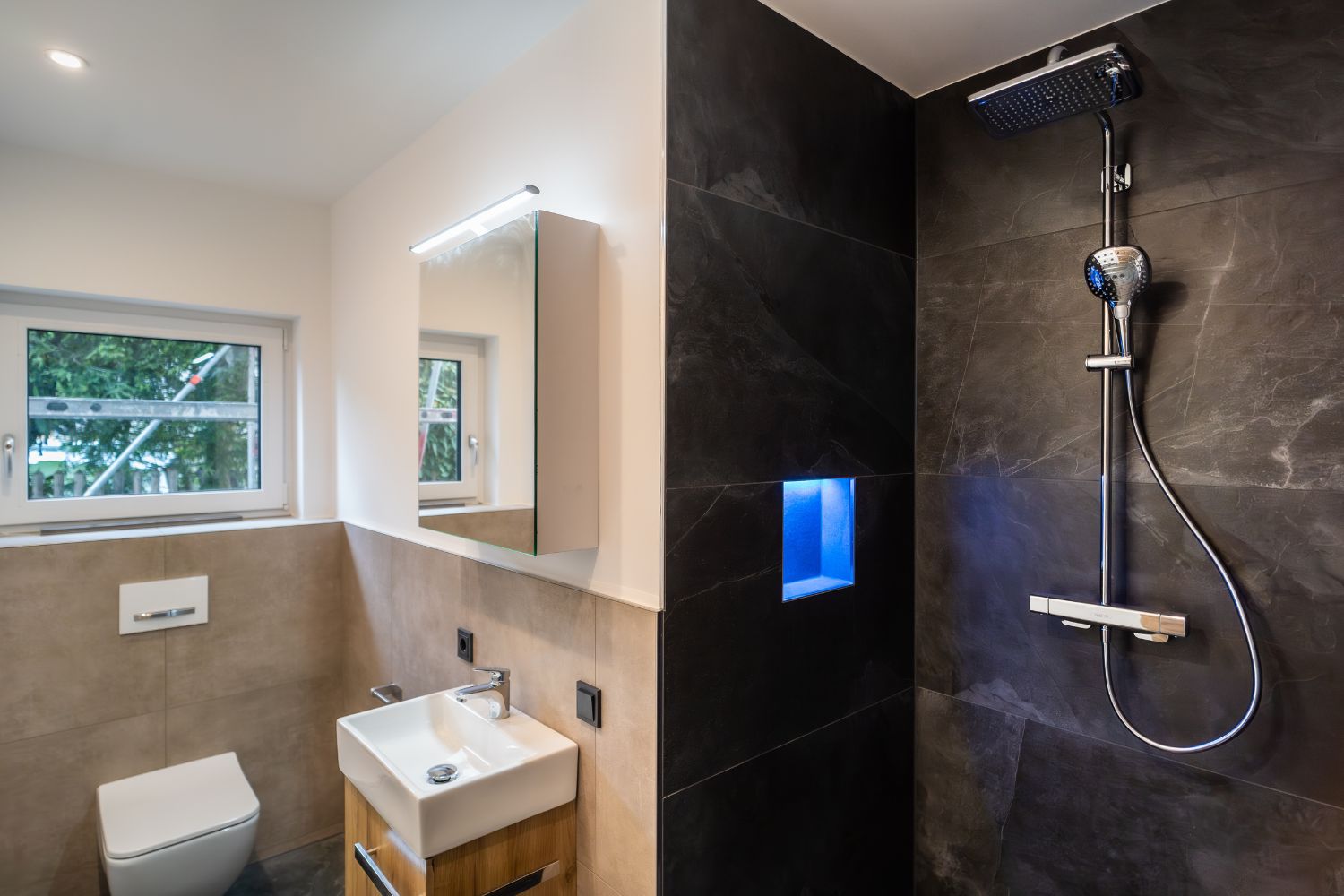 Fliese Schiefer Optik schwarz matt Großformat kalibriert 60x120cm Makai Marengo