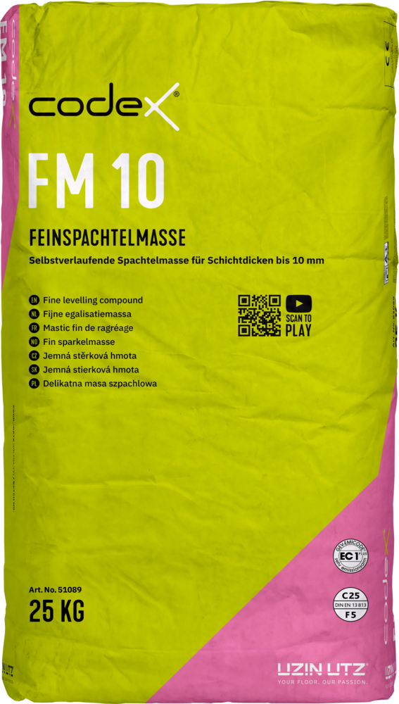 Boden-Ausgleichsmasse "Codex FM 10" Feinspachtelmasse bis 10 mm selbstverlaufend 25 kg