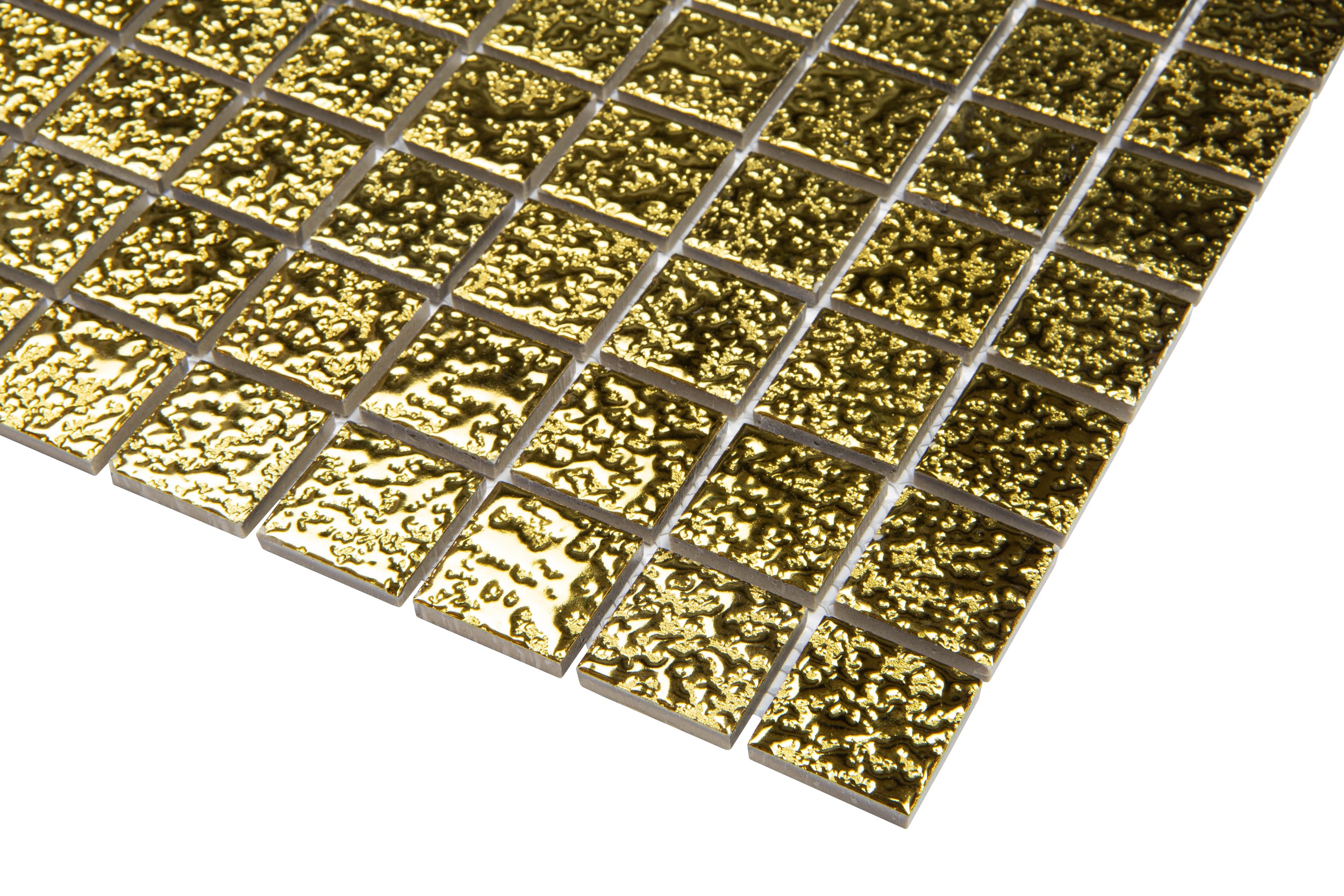 Mosaik gold gehämmert edel Glamour-Mosaikfliesen golden glänzend Metalloptik