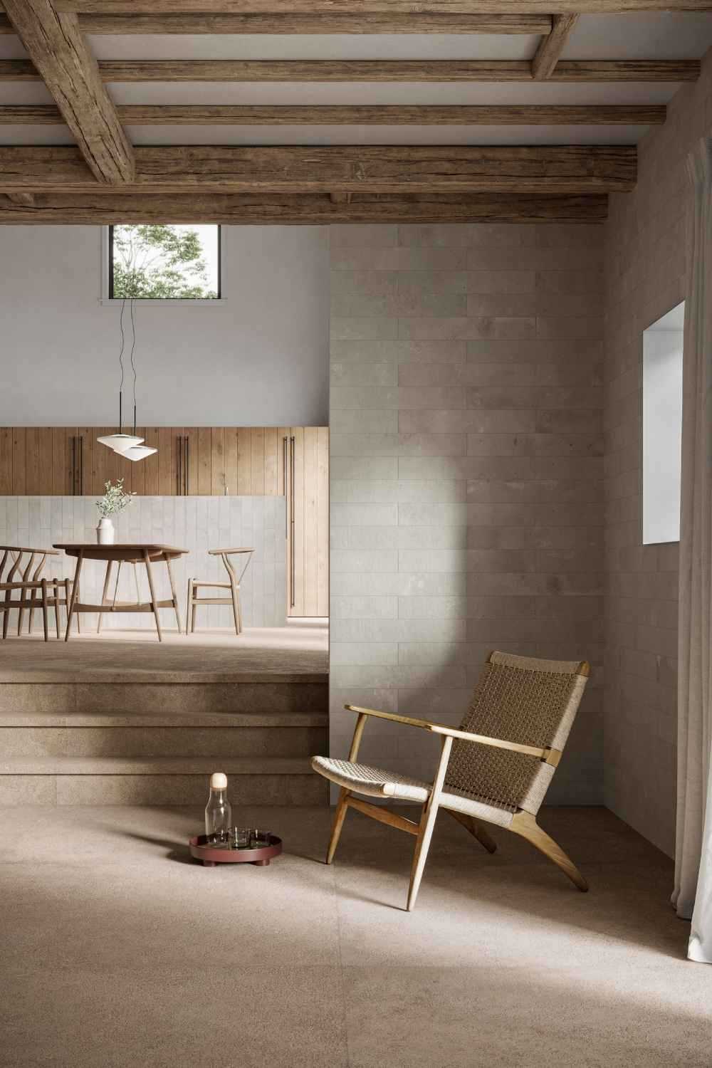 Fliese Natursteinoptik sand-beige "Duo Back Sand" Steinoptik rektifiziert