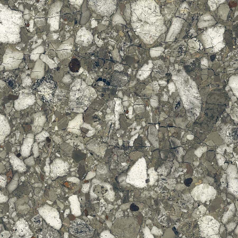 Fliese Terrazzo-Steinoptik grün glänzend 89x89 cm "Veni Emerald" rektifiziert