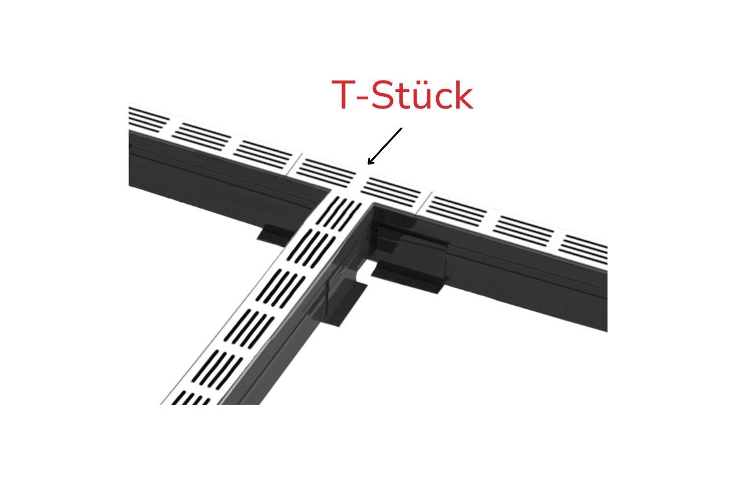 T-Stück für Entwässerungssystem U-Drain Pro schwarz eloxiert