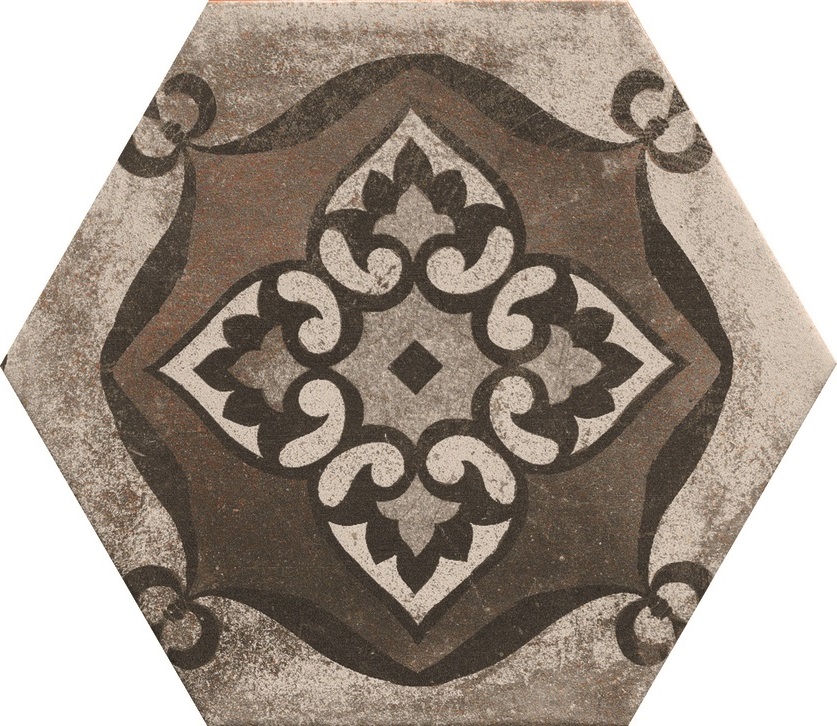 Hexagon Fliese Retro-Dekor Vintage 24x27,7 cm "Miami Mix" Sechseck rustikal CIR | 27 zufällige Dekore