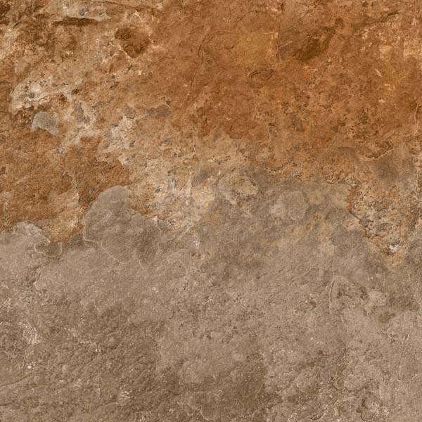 Fliese Steinoptik rustikal orange rot "Bor Oxido" rektifiziert