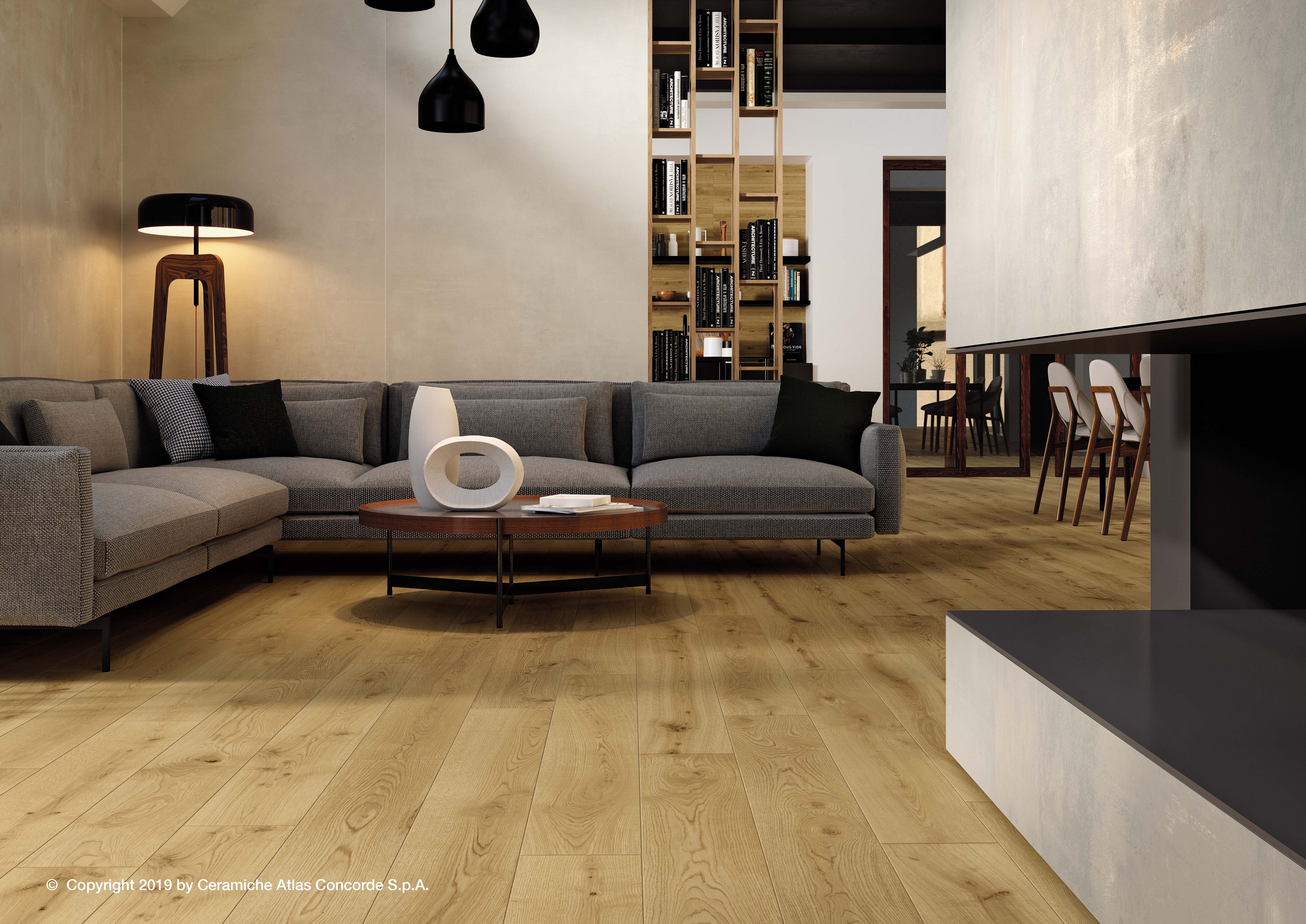 Fliese Holzoptik Eiche hellbraun Exence Almond Atlas Concorde