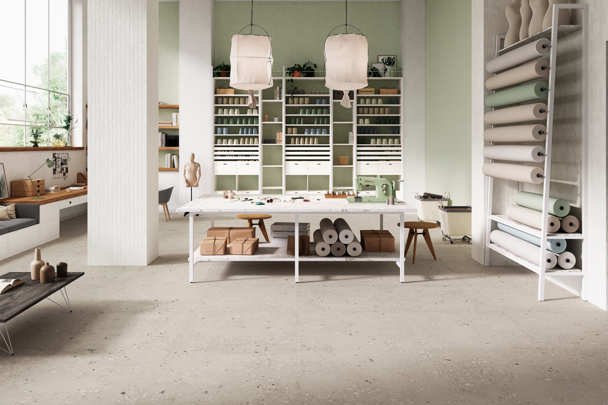 Fliese Terrazzo-Optik Logico Cosmo Pearl Sant Agostino hellgrau