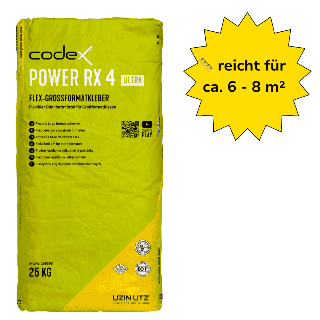 Fliesenkleber Schnellkleber "Codex Power RX 4 Ultra" Flex-Großformatkleber 25 kg