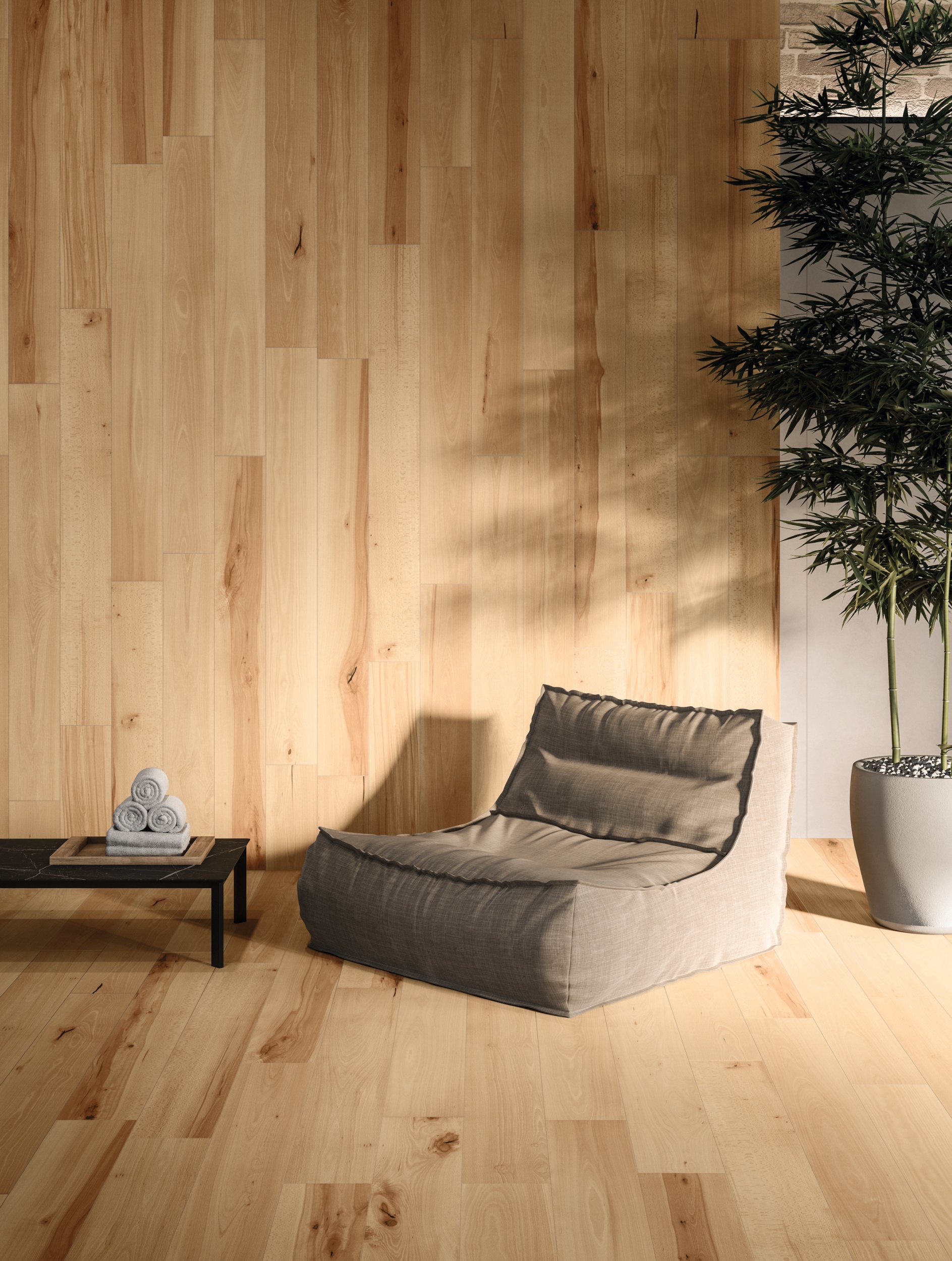 Bodenfliesen Buche-Holzoptik dunkel 20x120 cm dunkle Buchenoptik Holzfliese mittelbraun