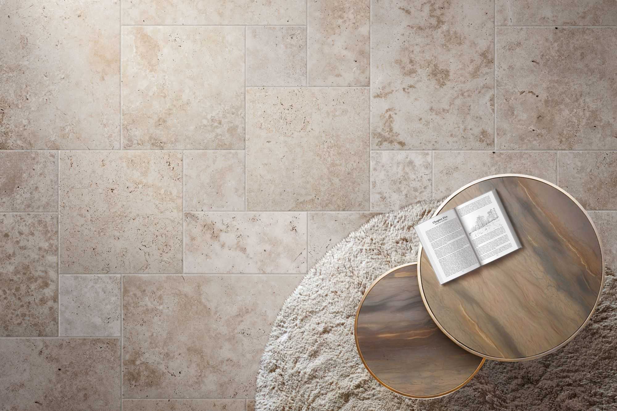 Fliese Römischer Verband Steinoptik Terracotta Multiformat-Modul "In Falda Perlato Di Sicilia"