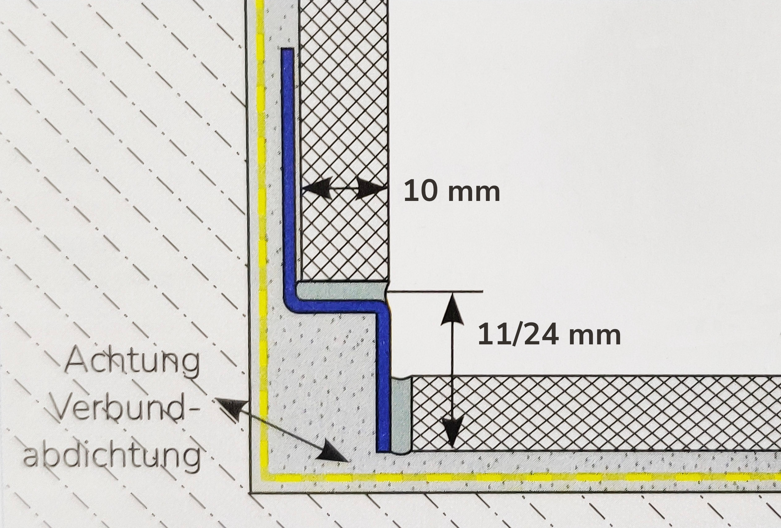 Maße Wandkeil 10 mm links