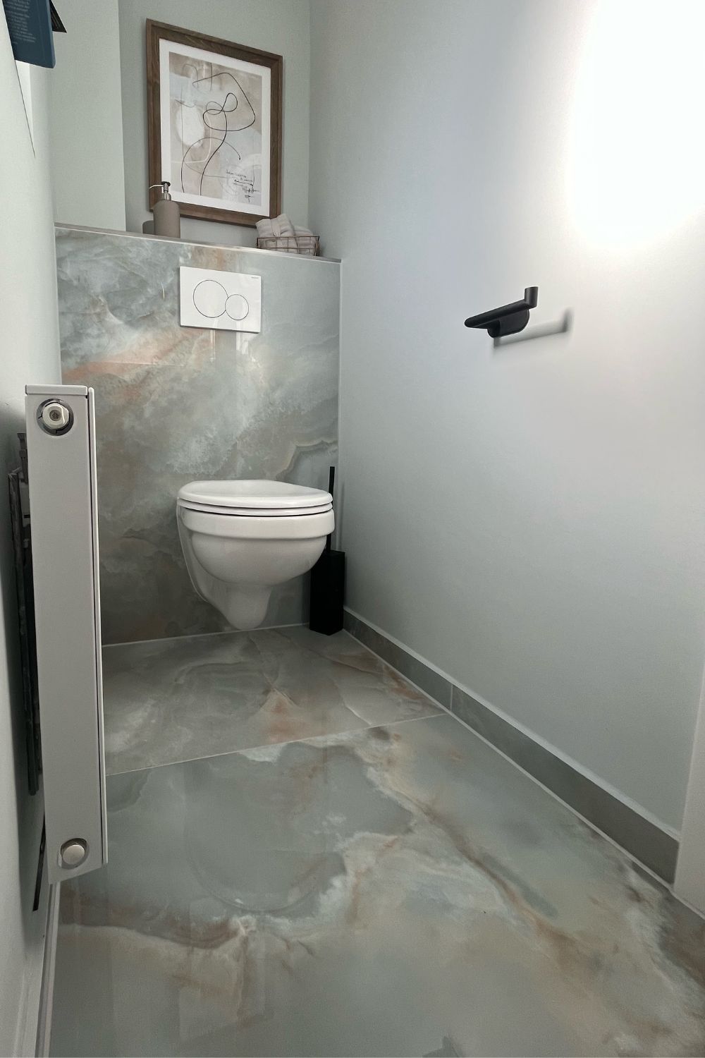 Fliese Achat-Optik grau-blau marmoriert glänzend poliert "Onix Pearl" rektifiziert