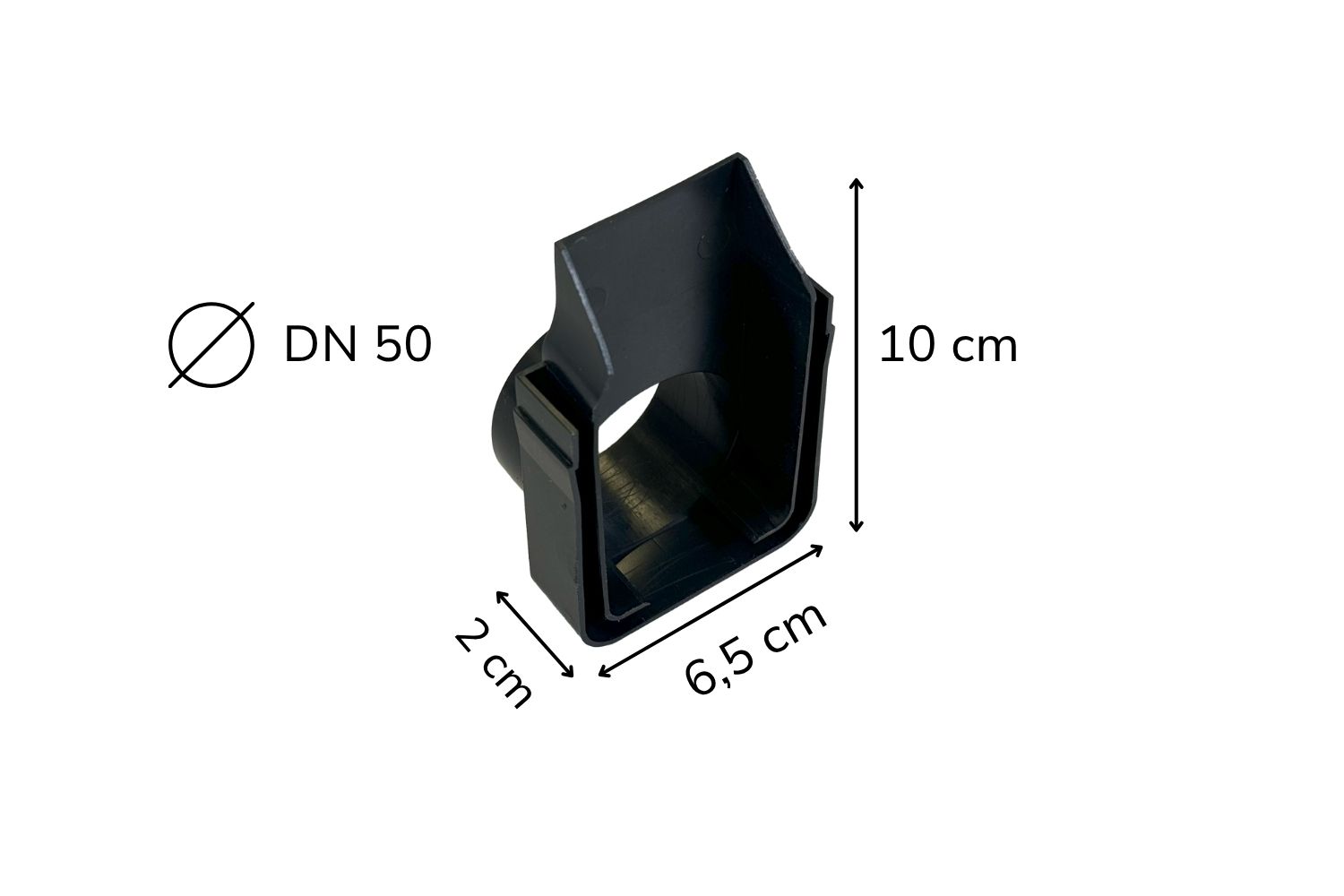 Ablaufkappe für schmale Schiene des Entwässerungssystems U-Drain pro schwarz
