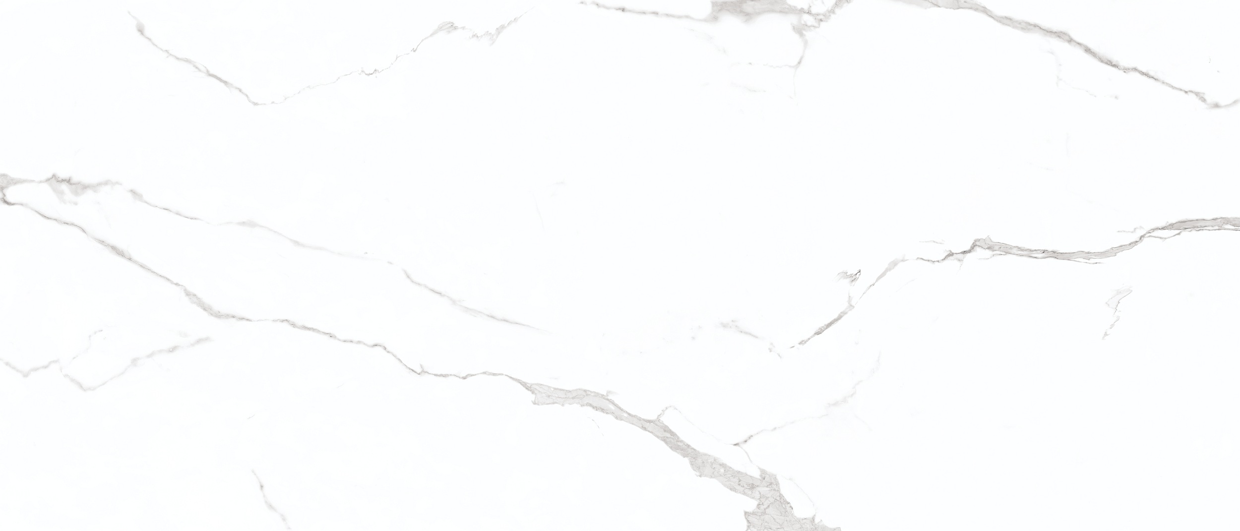 XXL-Fliese Großformat Calacatta-Marmoroptik Ethereal Silver 120x280 cm weiß grau