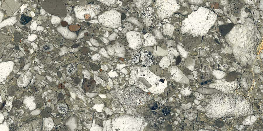 Fliese Terrazzo-Steinoptik grün glänzend 60x120 cm "Veni Emerald" rektifiziert