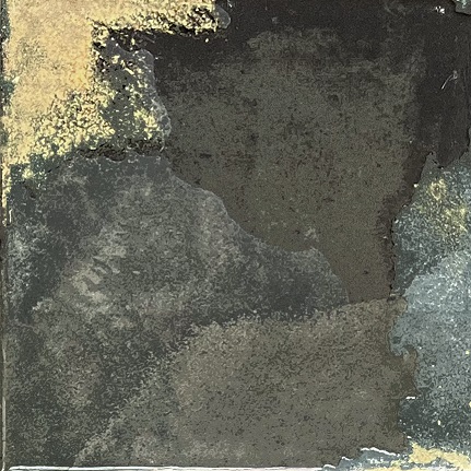 Zellige Wandfliese 11,5x11,5 cm "Laguna Carbon" schwarz glänzend reaktive Glasur