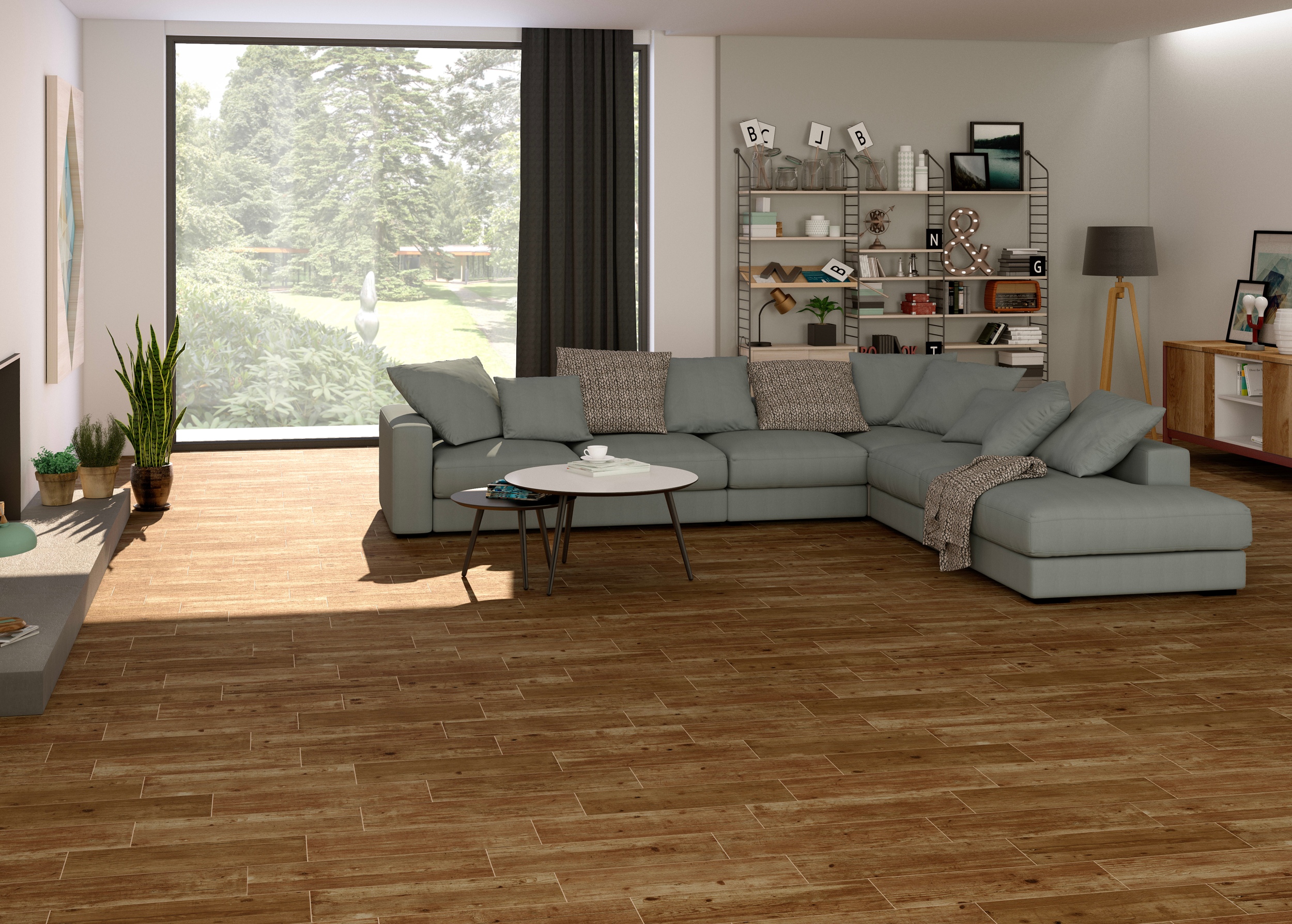 Bodenfliese Vintage Eiche-Holzoptik 23x120 cm Fliese Landhausdiele rustikal