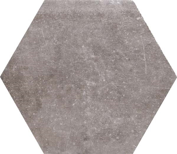 Fliese Sechseck Hexagon Vintage Rustikal grau 24x27,7cm "New Orleans Bourbon Street" CIR