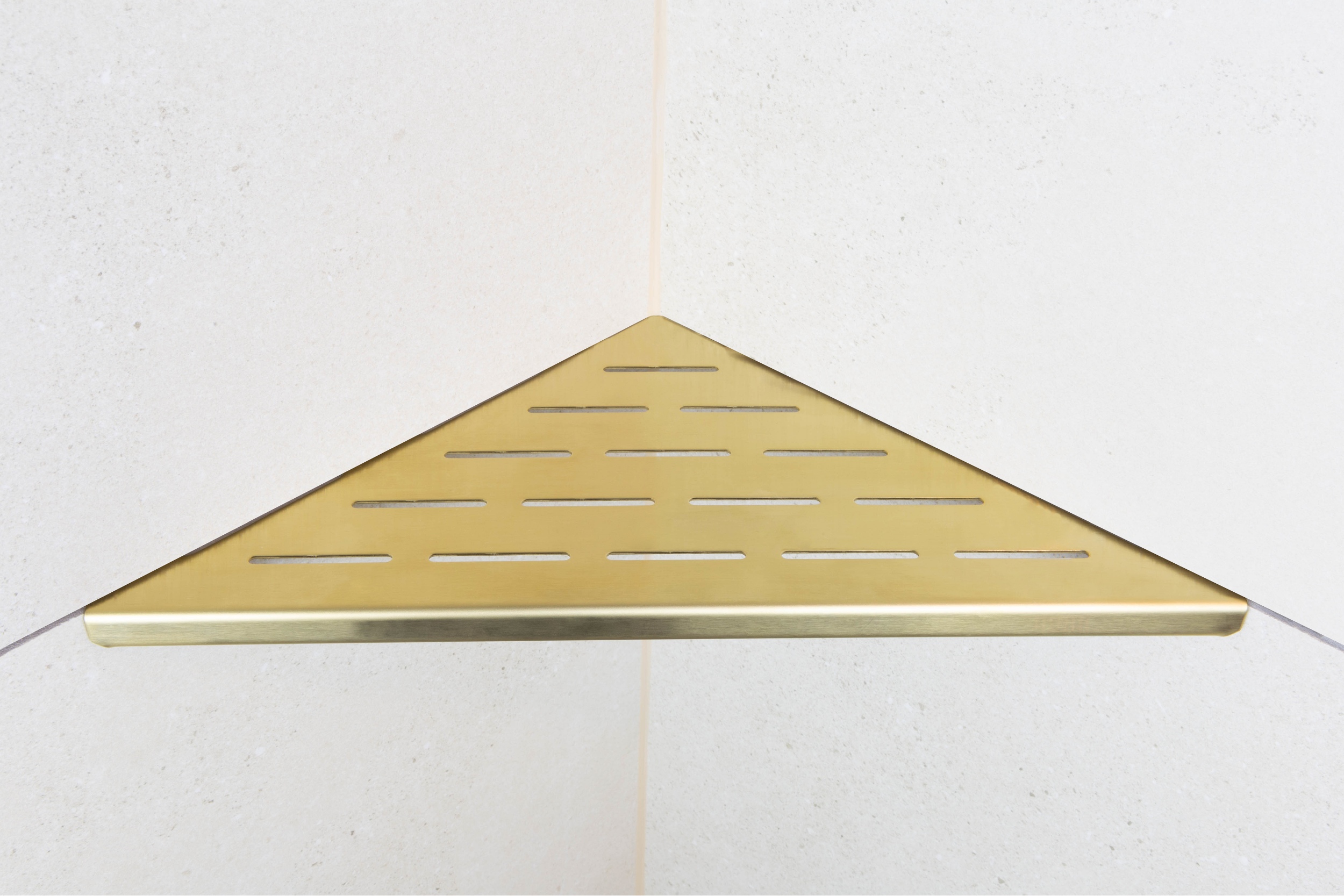 Fliesenprofi Duschablage Dreieck Edelstahl Gold Eckregal für Fliesen & Fugen