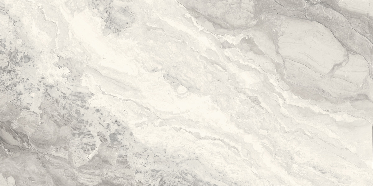 Fliese Marmoroptik grau marmoriert 60x120 cm glänzend "Mystic Pearl poliert"