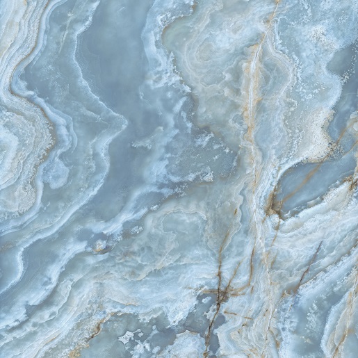 Fliese Achat-Marmoroptik blau "Onice Iride Cobalto" glänzend