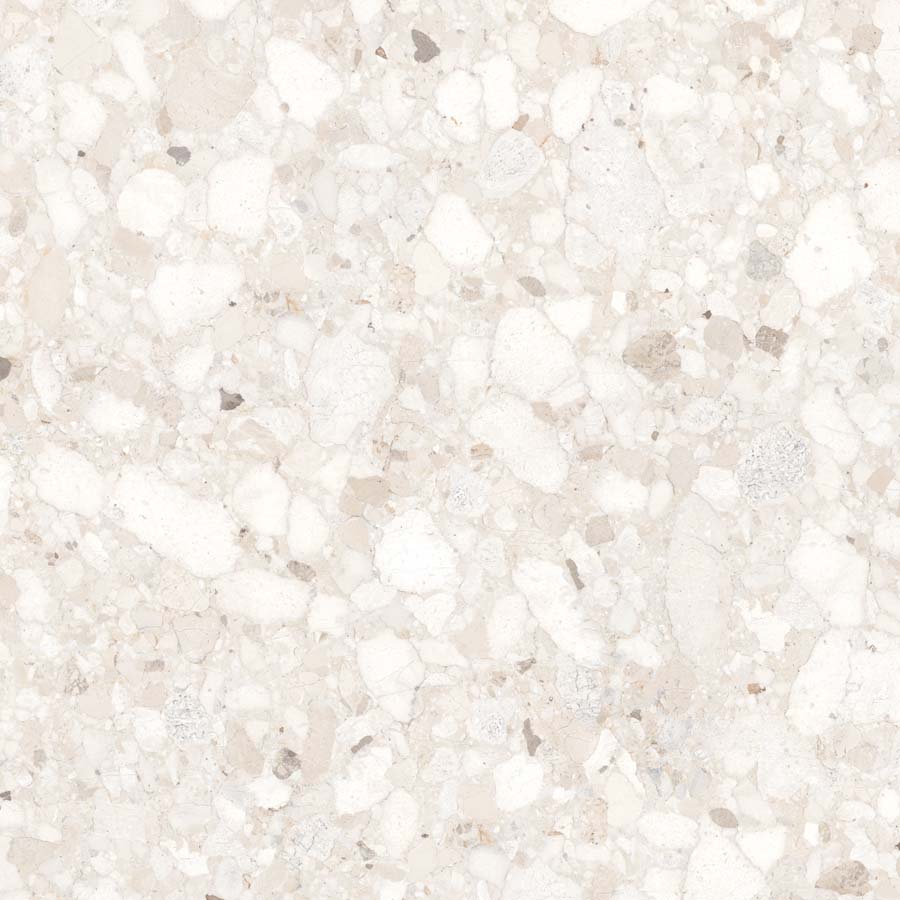 Fliese Terrazzo-Steinoptik creme matt 120x120 cm "Veni Ivory" rektifiziert