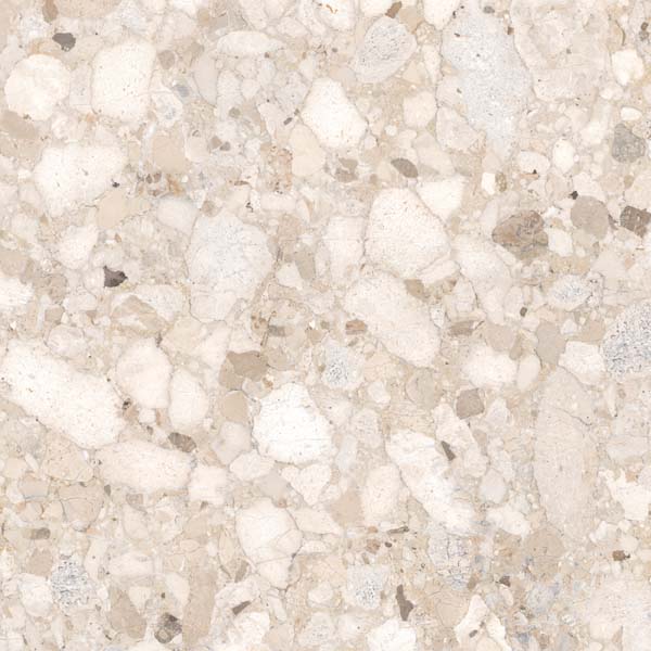 Fliese Terrazzo-Steinoptik beige matt 90x90 cm "Veni Beige" rektifiziert