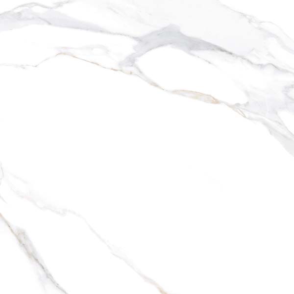 Fliese Marmoroptik weiß gold 60x60 cm marmoriert "Aurora Gold" glänzend rektifiziert