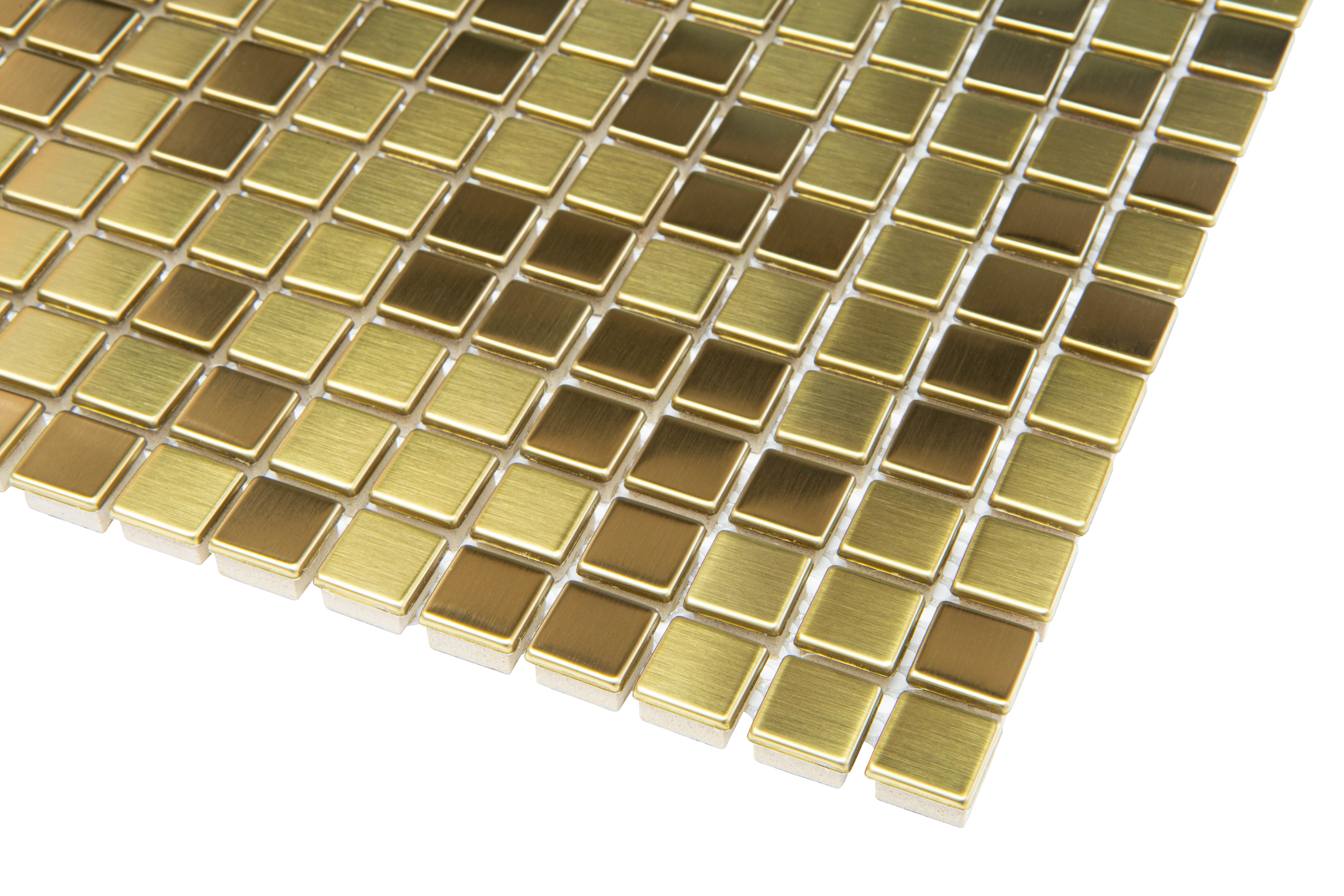 Mosaik gold Edelstahl Metall Mosaikfliesen für Flur Wohnzimmer Retro-Deko Industrial