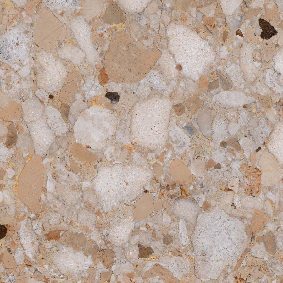 Fliese Terrazzo-Steinoptik beige glänzend 60x60 cm "Veni Gold" rektifiziert