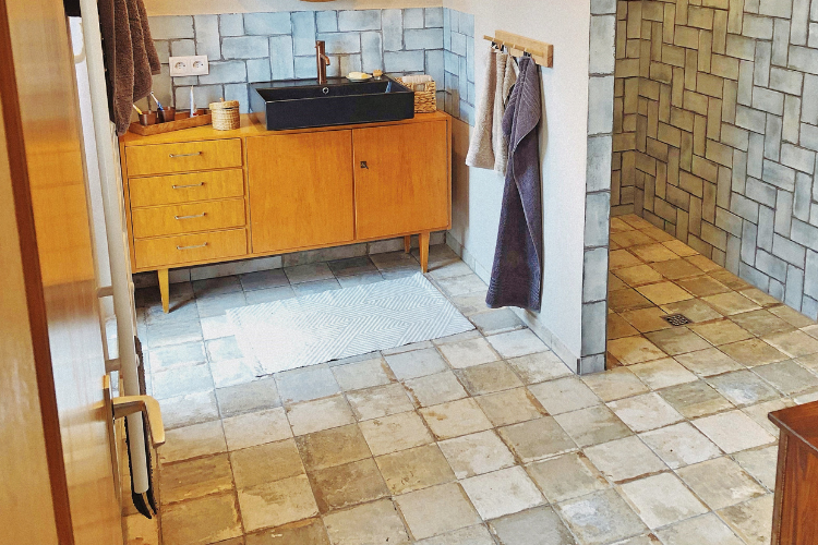 Fliese Vintage Retro grau-beige "Havana malecon (Grigio)" CIR