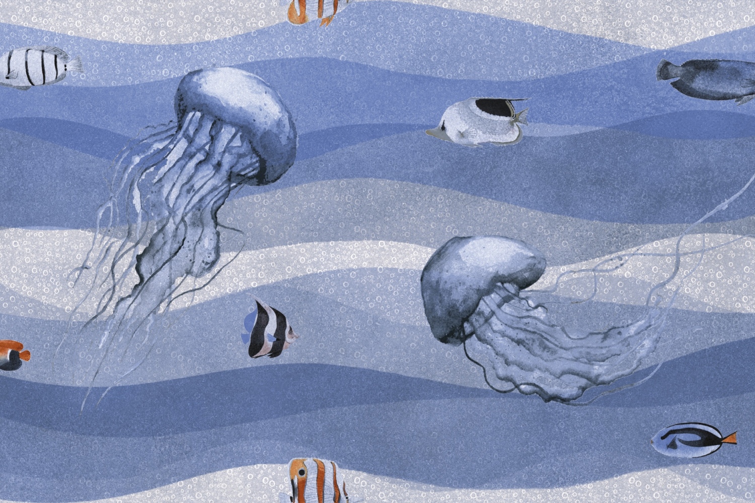 Fliese Wandbild Unterwasserwelt Pacific Wandfliese blau Cover