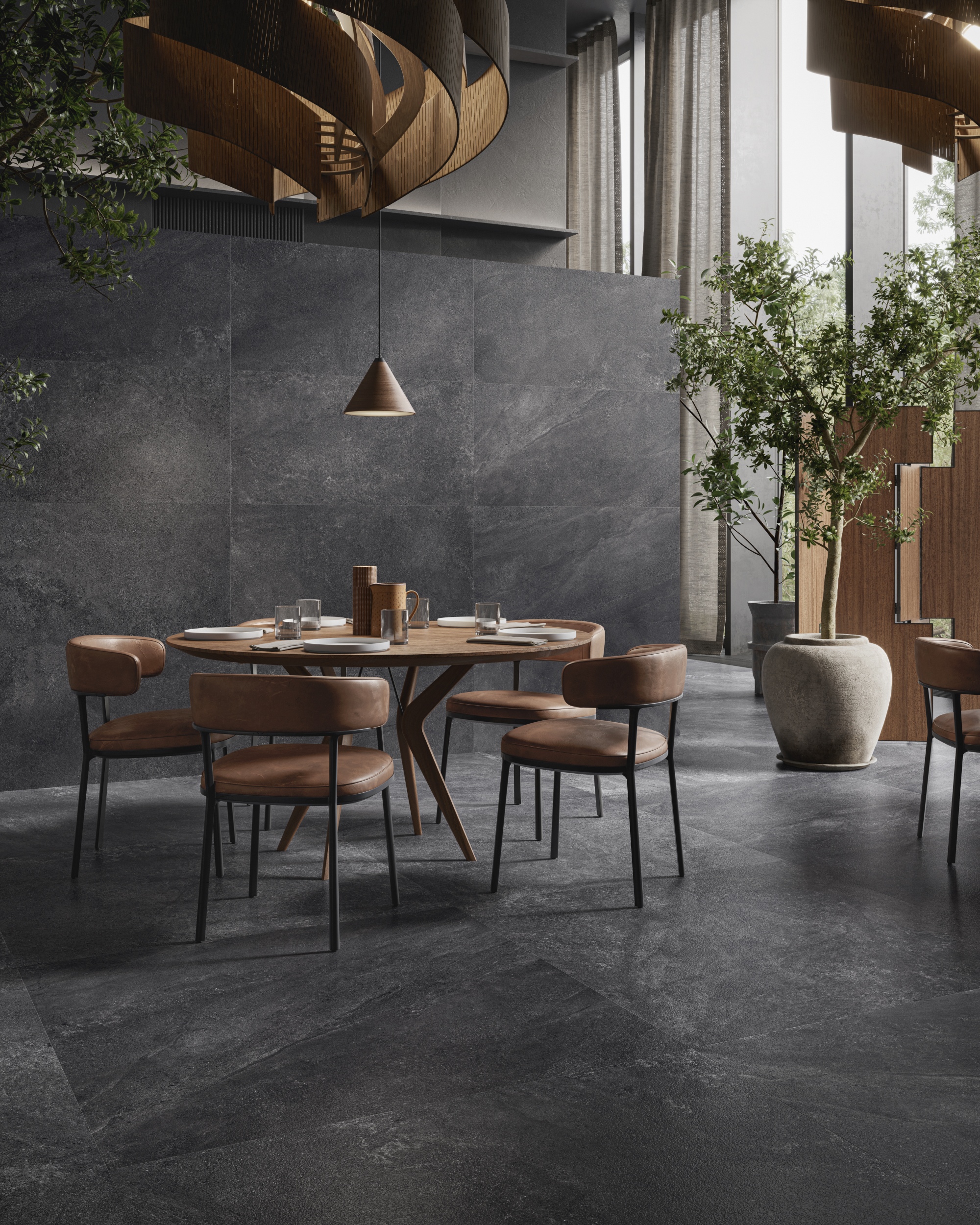 Bodenfliese Natursteinoptik Sant Agostino Bergstone Black Steinoptik dunkelgrau schwarz