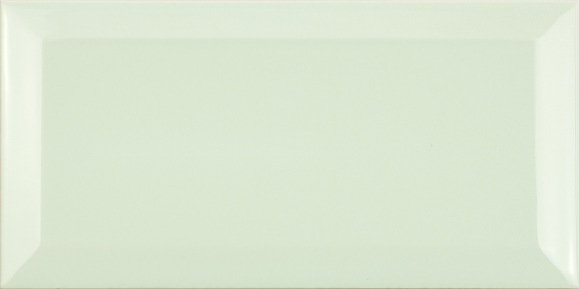 Metro Fliese pastellgrün glänzend 10x20 Subway Wandfliese Bad, Küche Facettenfliese Fabresa