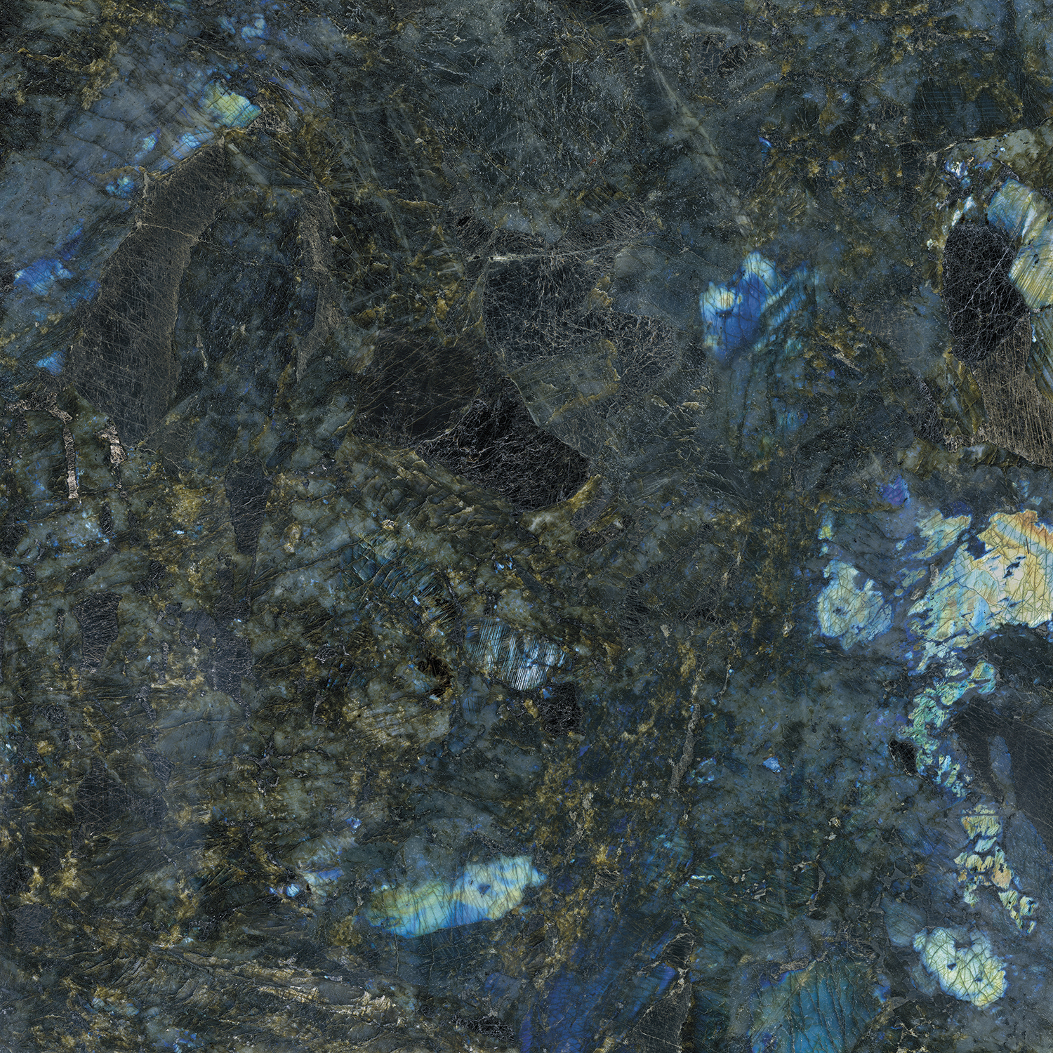 Fliese Marmoroptik blau marmoriert glänzend poliert "Labradorite Blue" Edelstein-Optik  rektifiziert