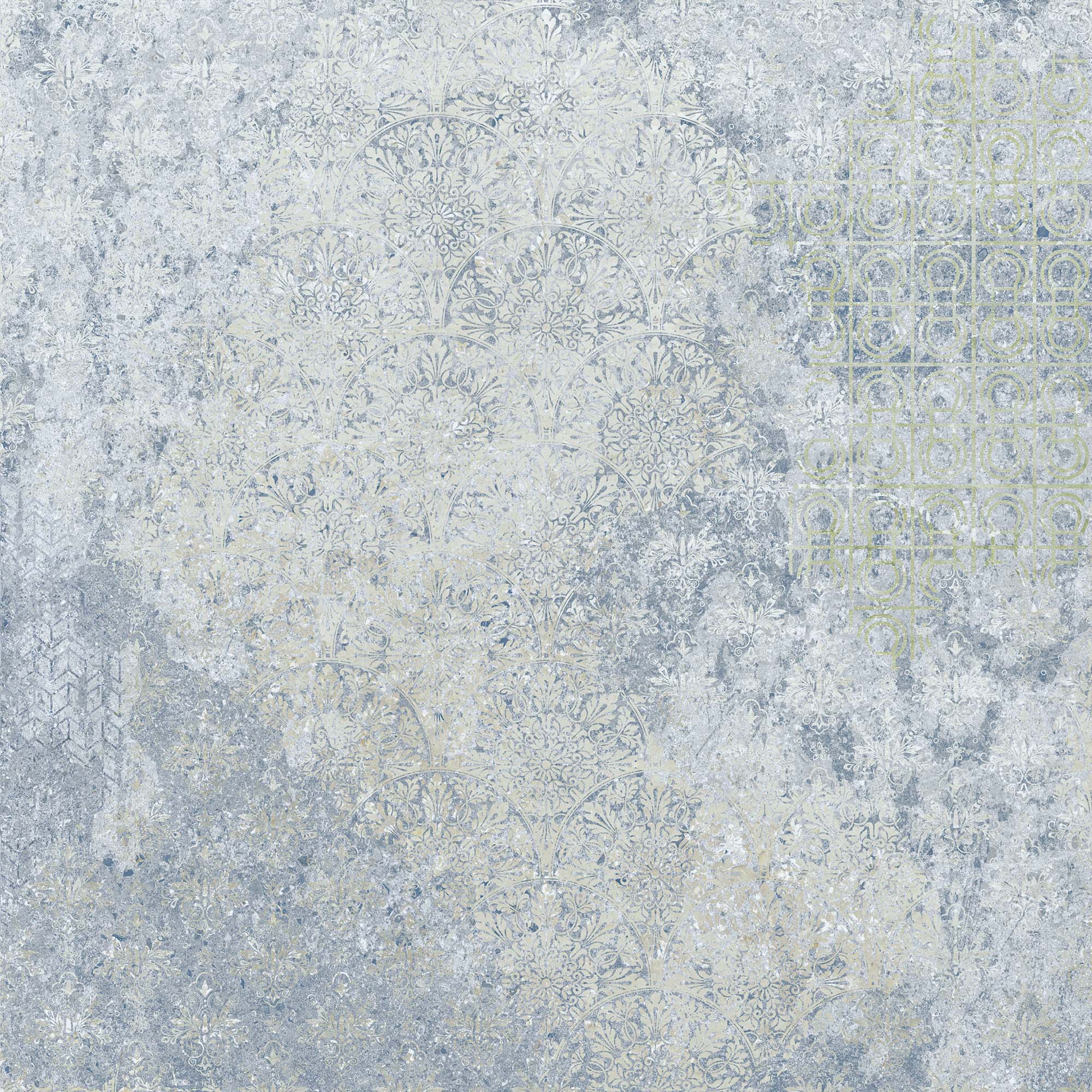 Aparici Fliese Teppichoptik Vintageoptik Bohemian Blue Bodenfliese Wandfliese blau 60x60 cm