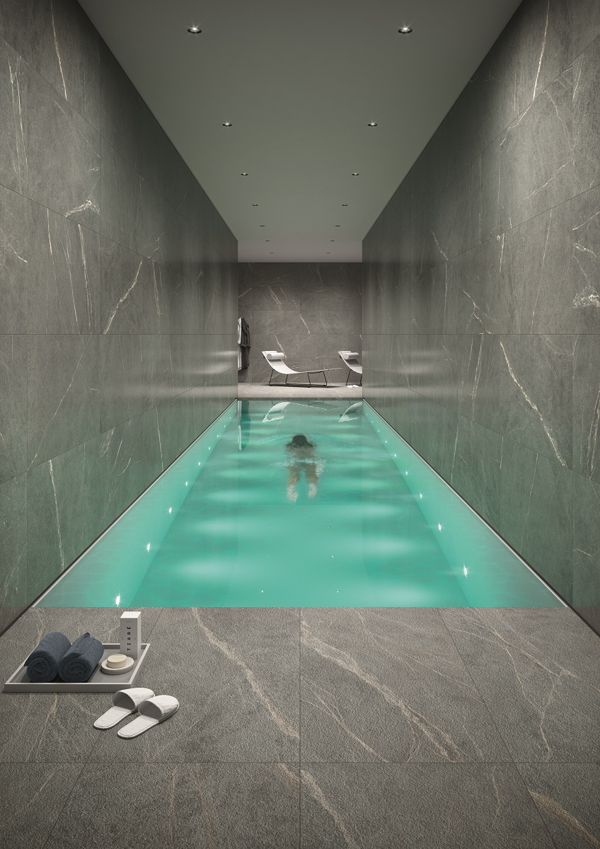 Fliese Speckstein-Optik grau matt Soap Stone Grey Cercom