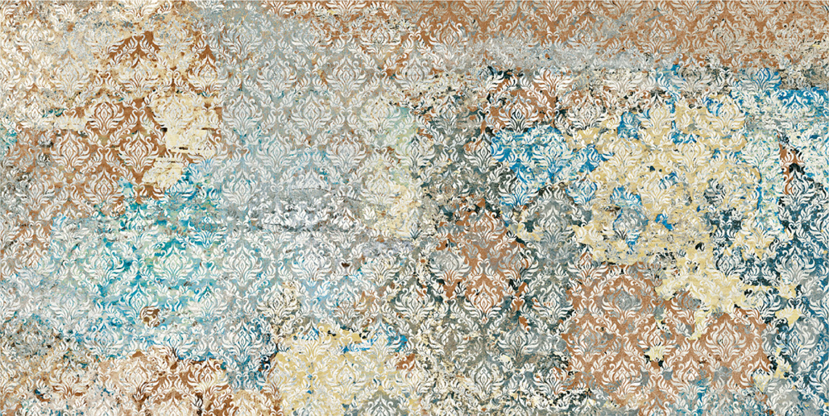 Retro Fliese Vintage Teppichoptik 50x100 cm "Carpet Vestige natural" Dekorfliese Feinsteinzeug