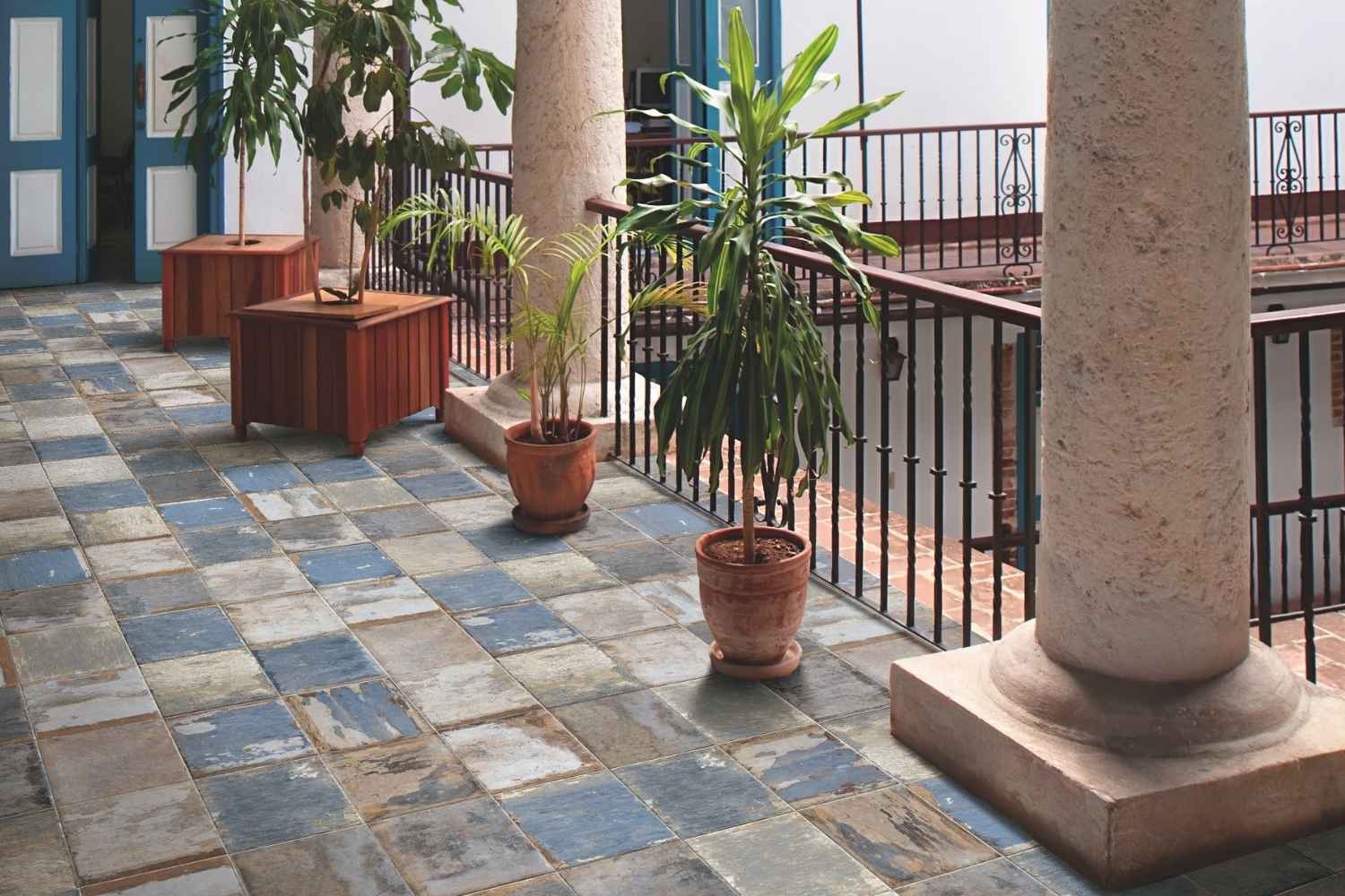 Fliese Vintage Retro blau-beige 20x20 cm "Havana Sky (Blu)" CIR (Farbmischung nach Zufall)